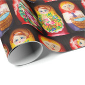 Farbenfrohe Matryoshka Dolls Geschenkpapier (Rolleneckpunkt)