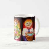 Farbenfrohe Matryoshka Dolls Kaffeetasse (VorderseiteRechts)