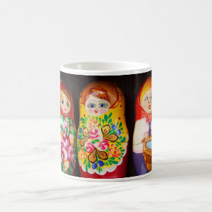 Farbenfrohe Matryoshka Dolls Kaffeetasse