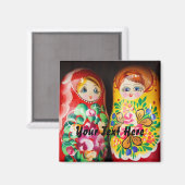 Farbenfrohe Matryoshka Dolls Magnet (Vorderseite/Rückseite)