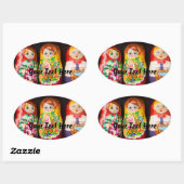 Farbenfrohe Matryoshka Dolls Ovaler Aufkleber (Blatt)