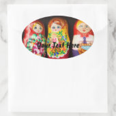 Farbenfrohe Matryoshka Dolls Ovaler Aufkleber (Tasche)