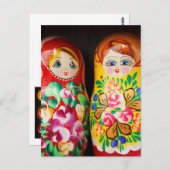 Farbenfrohe Matryoshka Dolls Postkarte (Vorne/Hinten)