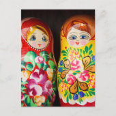 Farbenfrohe Matryoshka Dolls Postkarte (Vorderseite)