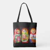 Farbenfrohe Matryoshka Dolls Tasche (Rückseite)