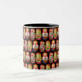 Farbenfrohe Matryoshka Dolls Zweifarbige Tasse (Mittel)
