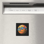 Farbenfrohe Mattierte Basketballkunst Magnet (In Situ (Geschirrspüler))