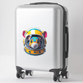 Farbenfrohe Maus mit Astronaut Helm Aufkleber (Koffer)