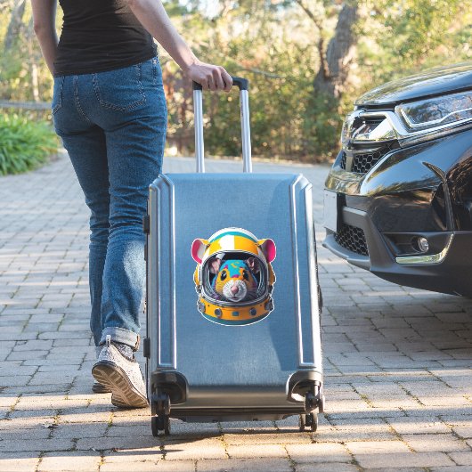Farbenfrohe Maus mit Astronaut Helm Aufkleber (Koffer Insitu)