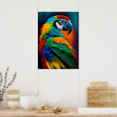 Farbenfrohe Mäuse-Papagei-Vogelmaler Poster (Küche)