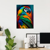 Farbenfrohe Mäuse-Papagei-Vogelmaler Poster (Heimbüro)