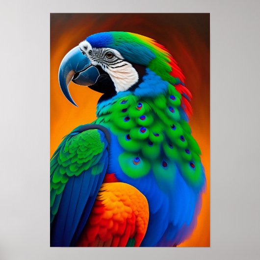 Farbenfrohe Mäuse-Papagei-Vogelmaler Poster (Vorne)