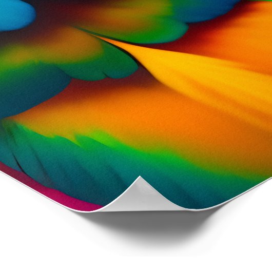 Farbenfrohe Mäuse-Papagei-Vogelmaler Poster (Ecke)