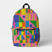 Farbenfrohe, maximal geometrische Backpack mit Ini Bedruckter Rucksack (Vorderseite)