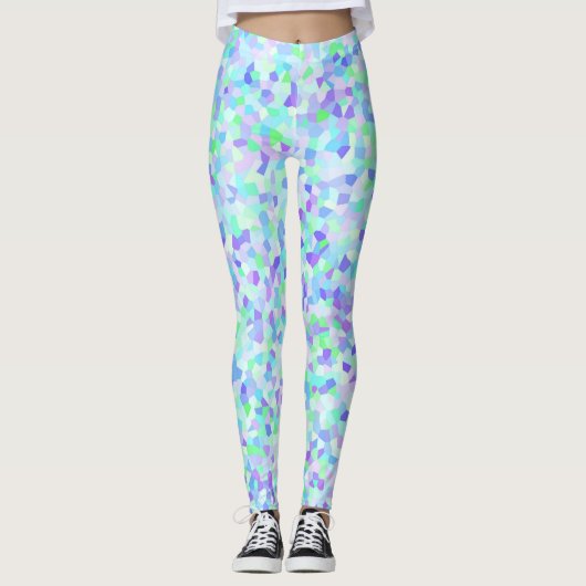 Farbenfrohe, maximale Groovy Boho Abstrakte Sprink Leggings (Vorderseite)