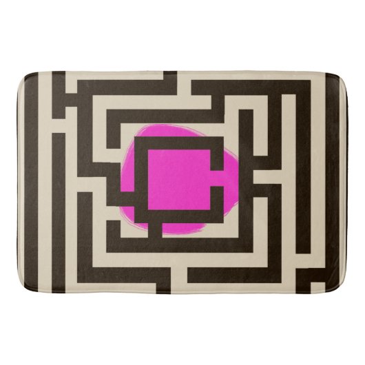 Farbenfrohe Maze-Muster auf benutzerdefinierter Fa Badematte (Vorderseite)