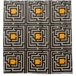 Farbenfrohe Maze-Muster auf benutzerdefinierter Fa Duschvorhang