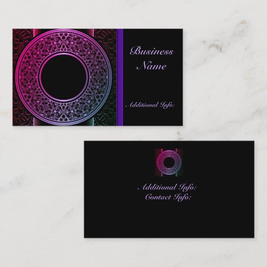 Farbenfrohe Medallion-Visitenkarte Visitenkarte (Vorne/Hinten)