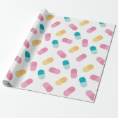 Farbenfrohe Medikamentenpillen Krankenpfleger Arzt Geschenkpapier (Ungerollt)