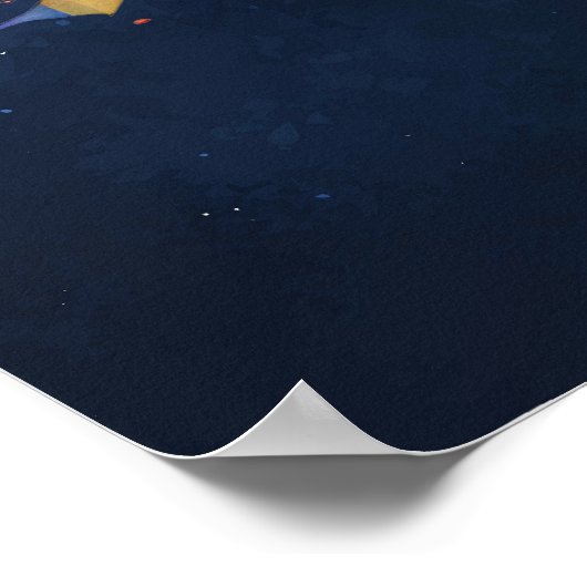 Farbenfrohe Meditation Buddha Universum Kunst Poster (Ecke)