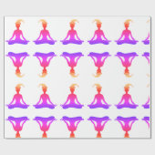 Farbenfrohe Meditation Neujahr glänzende Wrapping Geschenkpapier (Flach)