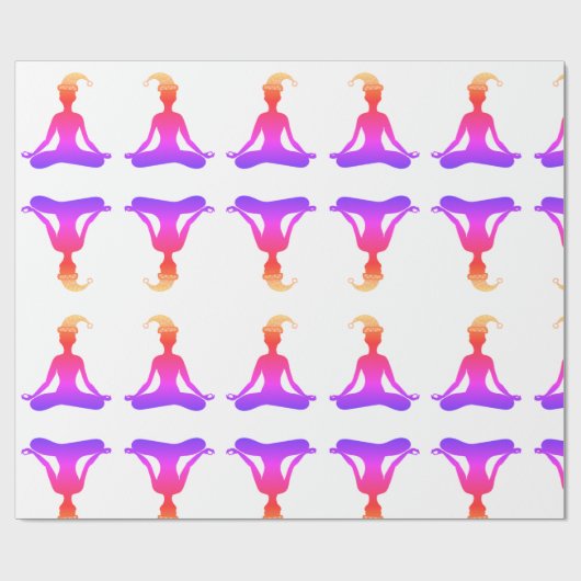 Farbenfrohe Meditation Neujahr glänzende Wrapping Geschenkpapier (Flach)