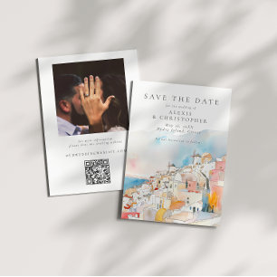 Farbenfrohe mediterrane Landschaft Foto Hochzeit Save The Date