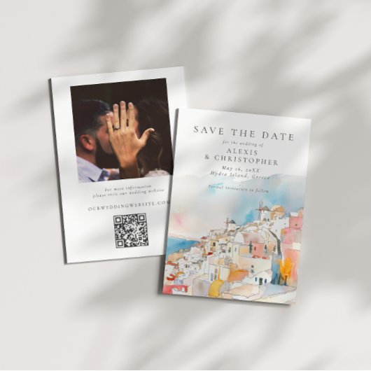 Farbenfrohe mediterrane Landschaft Foto Hochzeit Save The Date