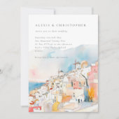 Farbenfrohe mediterrane Landschaft Hochzeit Einladung (Vorderseite)