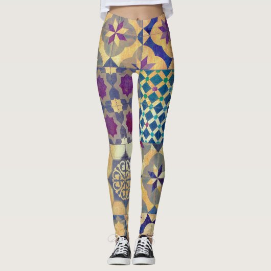 Farbenfrohe mediterrane und ägäische traditionelle leggings (Vorderseite)