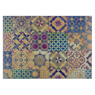 Farbenfrohe mediterrane und ägäische traditionelle schneidebrett