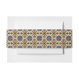 Farbenfrohe mediterrane Vintage Blumenmuster Einladungsbanderole