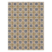 Farbenfrohe mediterrane Vintage Blumenmuster Tischdecke (Vorderseite)