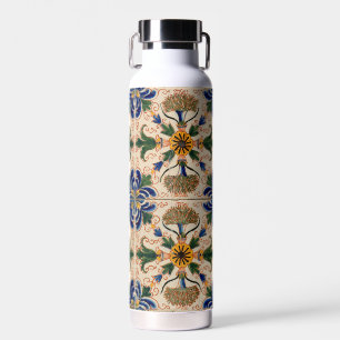 Farbenfrohe mediterrane Vintage Blumenmuster Trinkflasche
