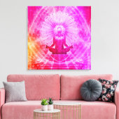 Farbenfrohe Medizin Spirituelles Yoga Lotus Pose Leinwanddruck (Insitu (Wohnzimmer))