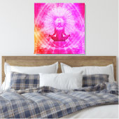 Farbenfrohe Medizin Spirituelles Yoga Lotus Pose Leinwanddruck (Insitu (Schlafzimmer))