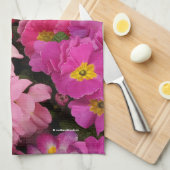 Farbenfrohe Medley Pink Blue Lila Primula Blume Geschirrtuch (Viertel Falte)