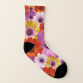 Farbenfrohe Medley von African Daisies Blume Socken (Links - Innen)