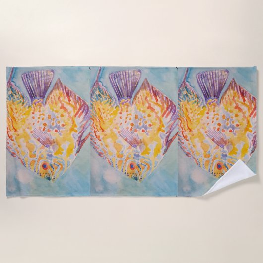 Farbenfrohe Meeresfauna Strandtuch (Vorderseite)