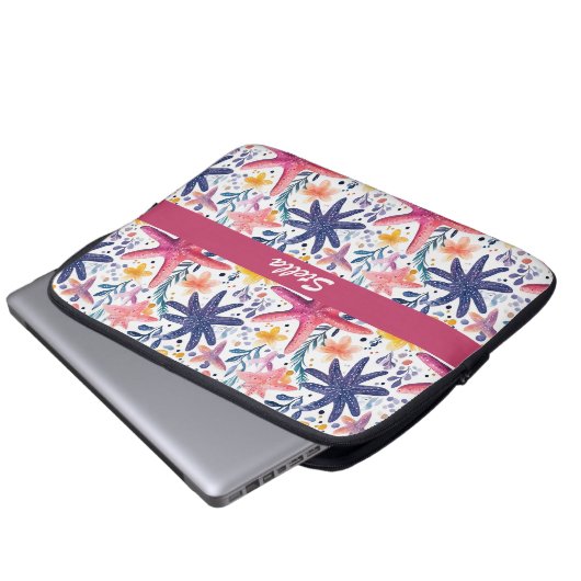 Farbenfrohe Meeresfrüchte Laptopschutzhülle (Vorne Knopf)