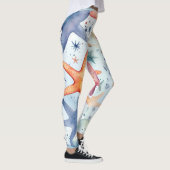 Farbenfrohe Meeresfrüchte, Meeresstars Aquarellkun Leggings (Rechts)