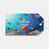 Farbenfrohe Meereslebewesen Geschenkanhänger (Vorderseite (Horizontal))