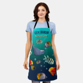 Farbenfrohe Meereslebewesen Schürze (Getragen)