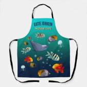 Farbenfrohe Meereslebewesen Schürze (Vorderseite)