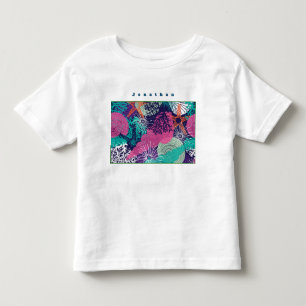 Farbenfrohe Meerespattern Seebarnelen Kleinkind T-shirt
