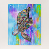 Farbenfrohe Meeresschildkröte | Benutzerdefiniert Puzzle (Vertikal)