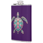 Farbenfrohe Meeresschildkröte Flachmann (Links)