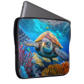 Farbenfrohe Meeresschildkröte Laptopschutzhülle (Vorne Rechts)