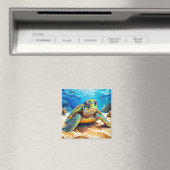 Farbenfrohe Meeresschildkröte Magnet (In Situ (Geschirrspüler))