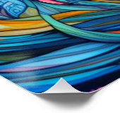 Farbenfrohe Meeresschildkröte Poster (Ecke)